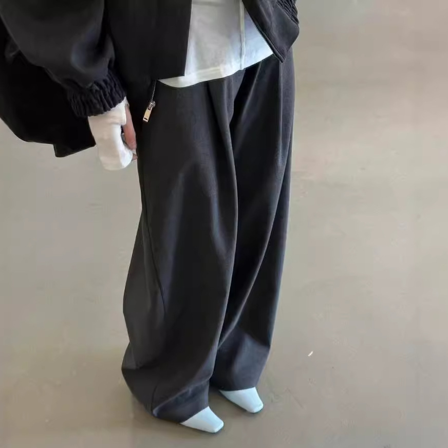 韩国东大门秋冬新款阔腿裤~宽松休闲西装裤女长裤新意法6X313