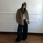 现货折扣一轻奢顺滑精仿水貂毛外套无领银渐层毛毛毛外套女R8113