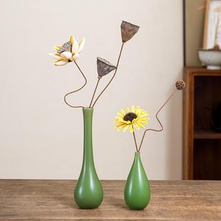 宋代美学摆件复古陶瓷小花瓶干花客厅家居装饰新中式禅意古风花器