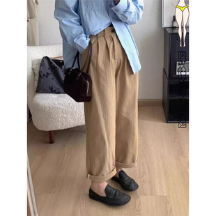 胖妹妹mm梨形身材显瘦九分休闲裤 直筒阔腿裤 大码 新款 女春季