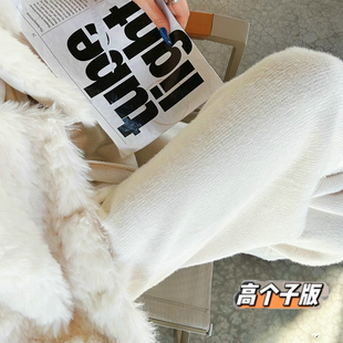 猫猫家加长女裤175高个子冬季超厚保暖水貂毛毛呢阔腿裤休闲裤潮
