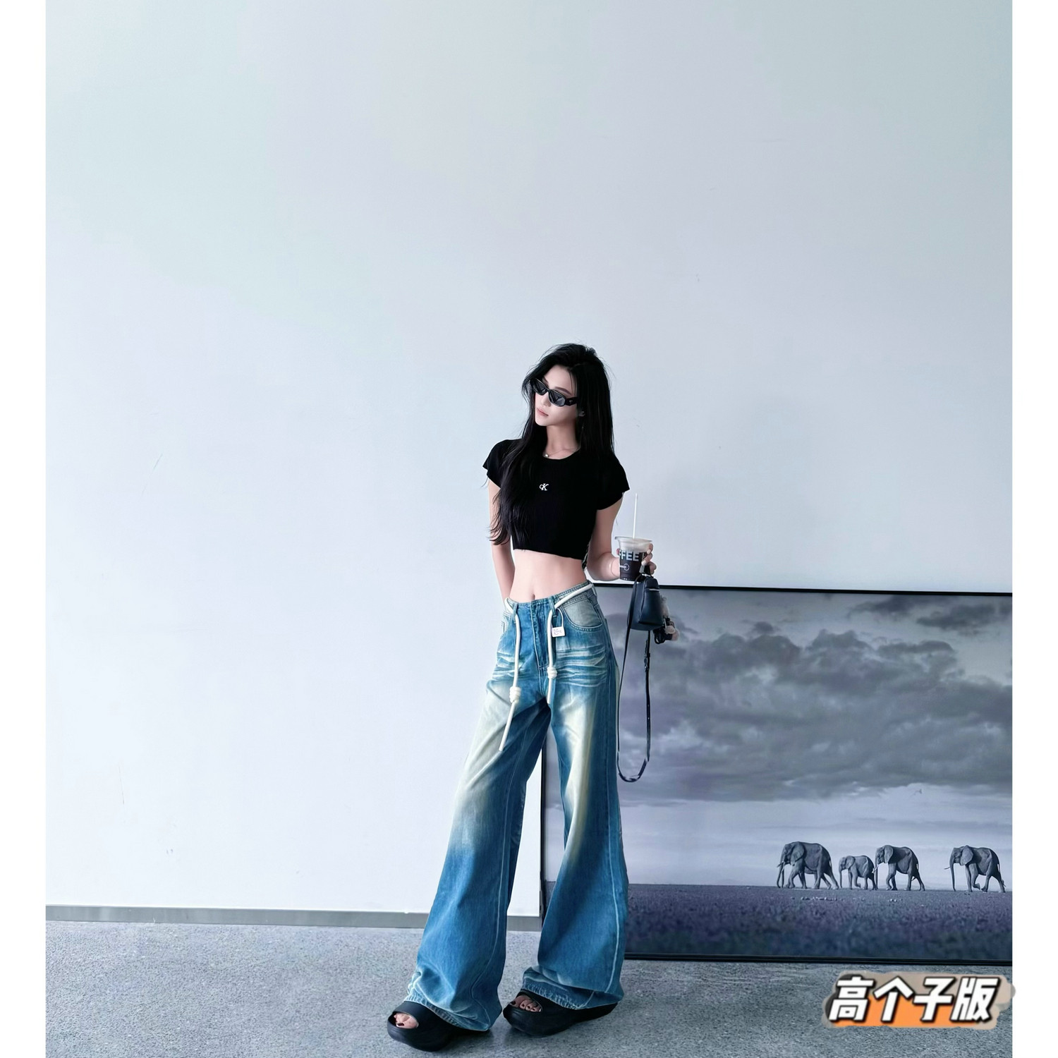 猫猫家加长女裤秋冬高个子美式复古阔腿牛仔裤宽松显瘦直筒拖地裤,女装/女士精品,牛仔裤,淘宝优惠券,粉丝福利购,淘宝优惠卷