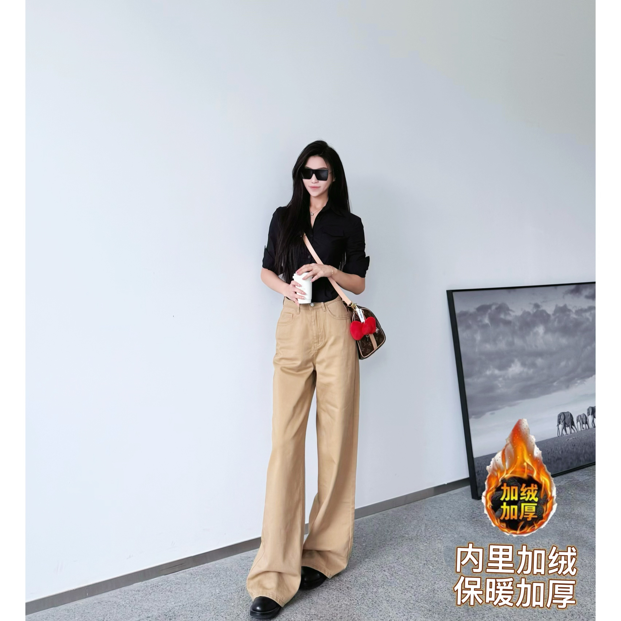 阔腿长裤常规牛仔秋冬加长女裤