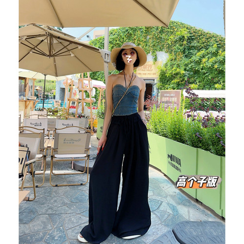 高腰原创猫猫家长裤加长女裤