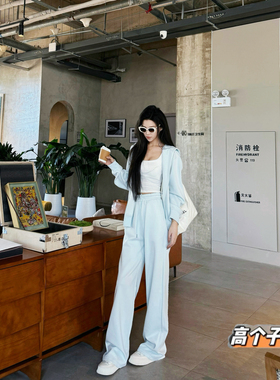 猫猫家加长女裤高个子韩系减龄休闲运动套装女宽松显瘦卫衣两件套