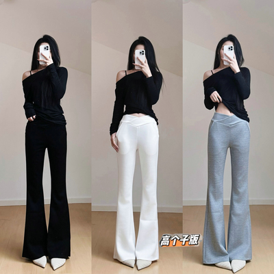 V腰原创猫猫家长裤加长女裤