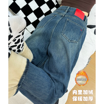 高腰长裤厚牛仔秋冬加长女裤