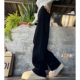 阔腿裤 高个子高腰显瘦宽松窄版 春夏弹力黑色牛仔裤 猫猫家加长女裤