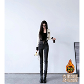 猫猫家加长女裤 小脚裤 春秋复古紧身铅笔牛仔裤 女高腰显瘦弹力修身