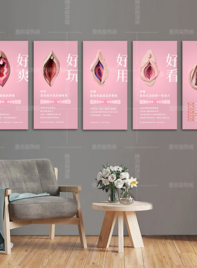 整套医美外阴私密疗愈挂画 美容院私密小屋墙装饰画月子中心壁画