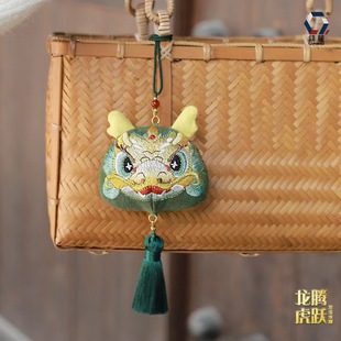 马年十二生肖香包香囊空袋青龙立体刺绣汽车平安挂件艾草中药荷包