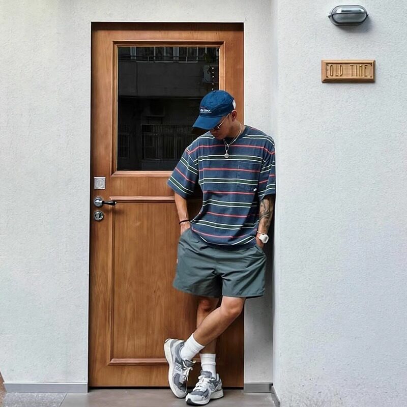 MADNESS NYLON SHORT 22SS SHAWN YUE 나일론 방수 캐주얼 반바지 루즈한 남성용 5부 바지