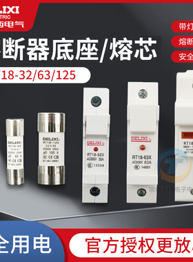 德力西10只装RT14-20(RT18)圆筒熔断器熔芯保险丝10*38 2A~32A