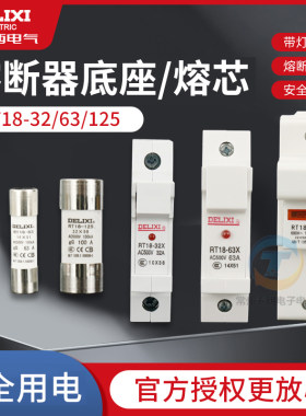 RT18德力西熔断器10A圆筒圆帽型