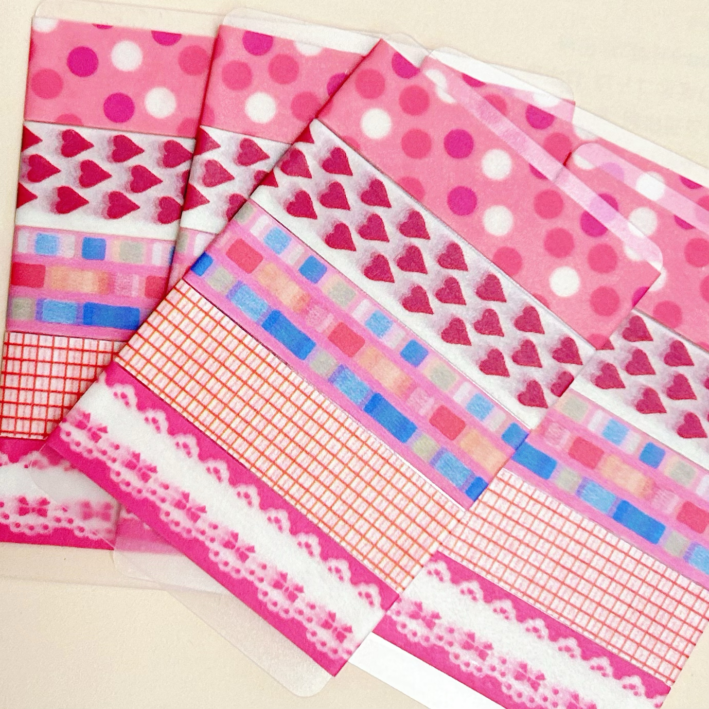 分装胶带 | 爱心蝴蝶结横条纹波点色块盐系墨轩和纸胶带分装A24