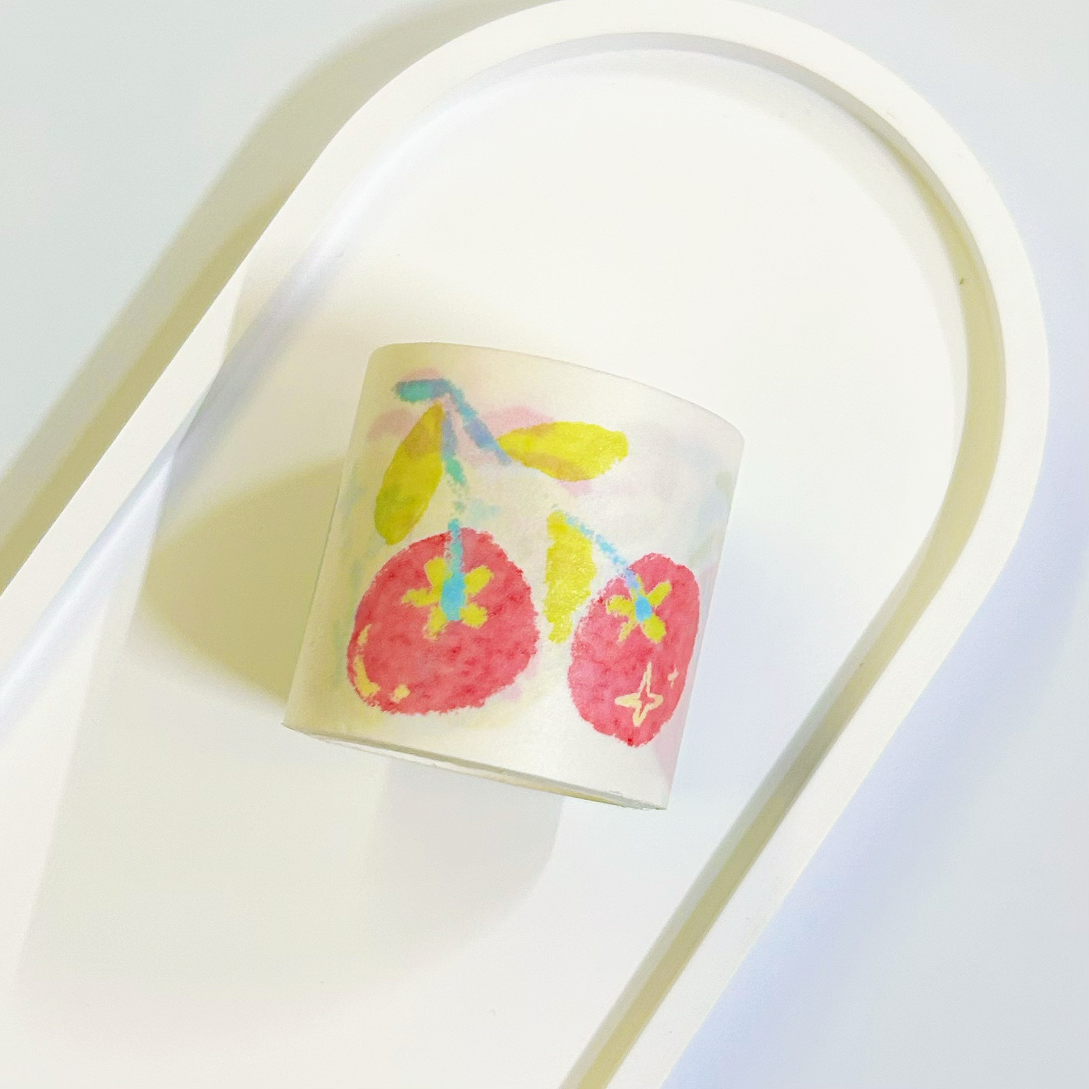 分装胶带 | 盐系草莓樱桃茶杯水果手墨轩和纸胶带分装带离型纸