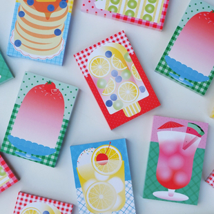 分装便签 韩国fruitfries便签小清新ins风蛋糕手帐素材便签分装