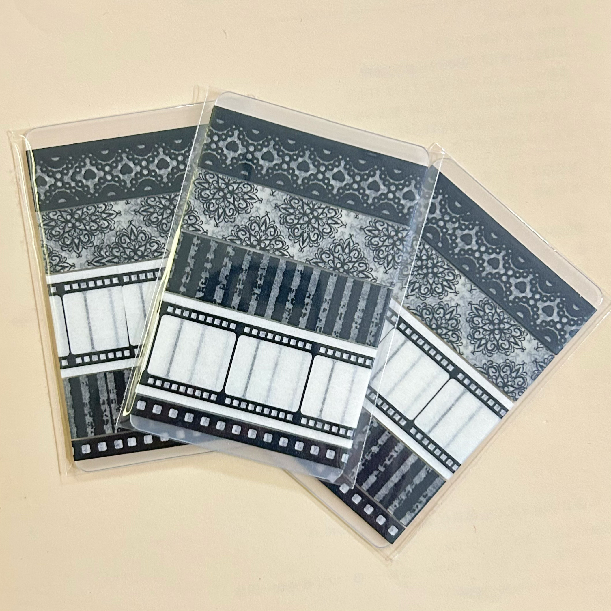 分装胶带 | 黑白爱心碎花条纹墨轩和纸胶带手账胶带分装
