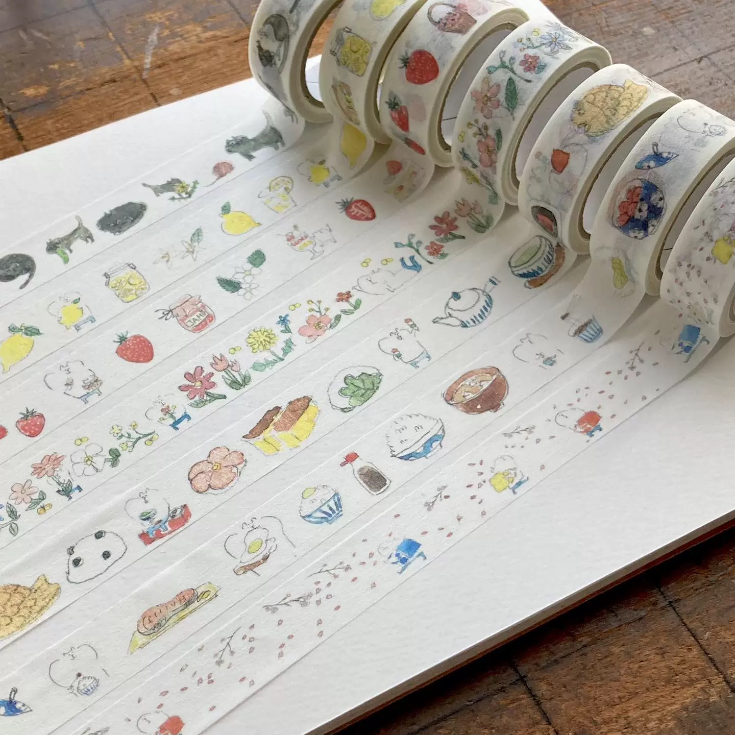 分装胶带 日本spica庭手帐和纸胶带西瓜草莓苹果咖啡面包胶带分装