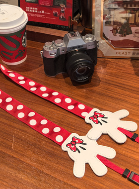 相机肩带适用富士佳能索尼康微单反背带斜挎挂脖绳复古文艺红色布