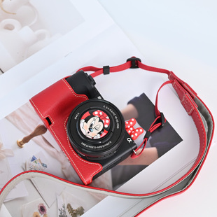 索尼ZVE10二代相机套ZVE10II皮套红色底座适用于ZVE10微单相机包