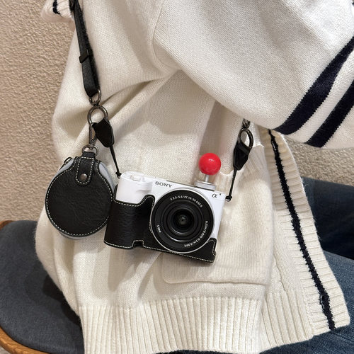 适用于索尼ZVE10保护套zve10底座半套皮套保护壳便携zve10l相机包