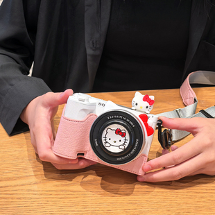 适用索尼zve10二代保护套ZVE10K L可爱HelloKitty数码相机包女粉