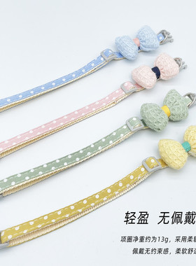 卡通蝴蝶结猫咪项圈可调节卡扣成