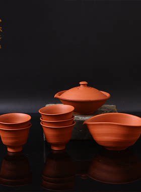 日本进口常滑烧泡茶壶 村越风月手工朱泥煎茶盖碗公道杯茶杯套装
