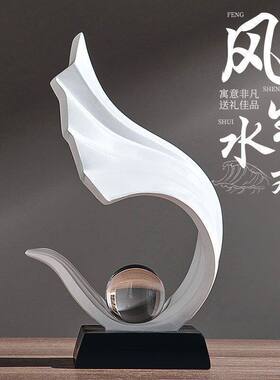 轻奢高档酒柜现代摆件电视柜玄关办公室装饰品风生水家居客厅高级