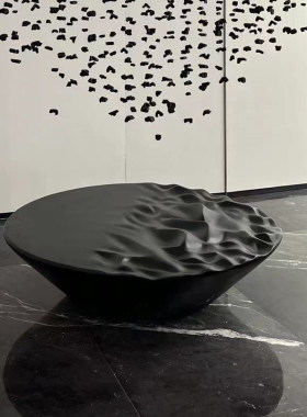 大型水波纹玻璃钢雕塑定制底座售楼处艺术装饰品酒店大堂落地摆件