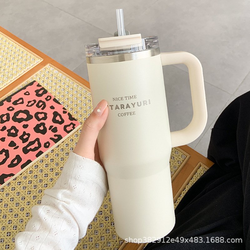 进口巨无霸保温杯大容量吸管水杯2025新款男女保冷冰霸车载不锈钢