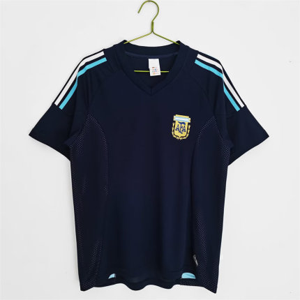 复刻版2002年世界杯阿根廷客场复古老款球衣 巴蒂贝隆足球服短袖