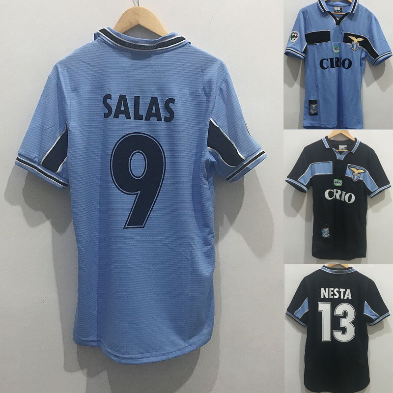 98-99-00赛季意甲拉齐奥主客场复古球衣23号贝隆13号内斯塔足球服