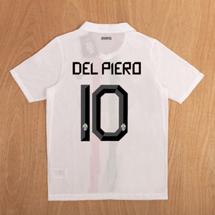 复刻2010-11赛季尤文客场白色复古老款球衣 10号皮耶罗短袖足球服