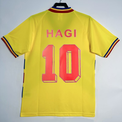 复刻版1994年世界杯罗马尼亚主场复古老款球衣10号哈吉足球服短袖