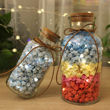 透明玻璃星星瓶许愿瓶带木塞漂流瓶幸运星瓶可装 520颗纸星心愿瓶