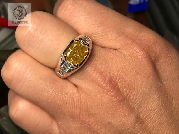 客定18k白金黄钻石5.02克拉男戒名吉珠宝匠心实体店现货ke