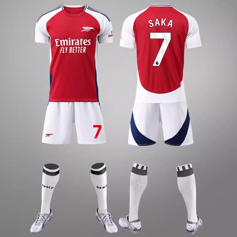 2425阿森纳球衣萨卡厄德高主客场队服成人儿童速干足球服套装定制