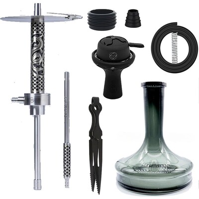 Geometry水烟壶不锈钢水烟玻璃壶套装礼盒龙造型镂空水烟壶