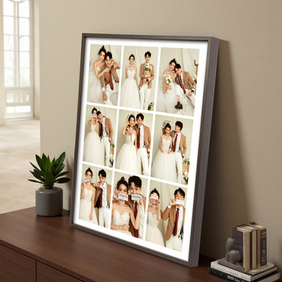 铝合金边框简约九宫格一体相框