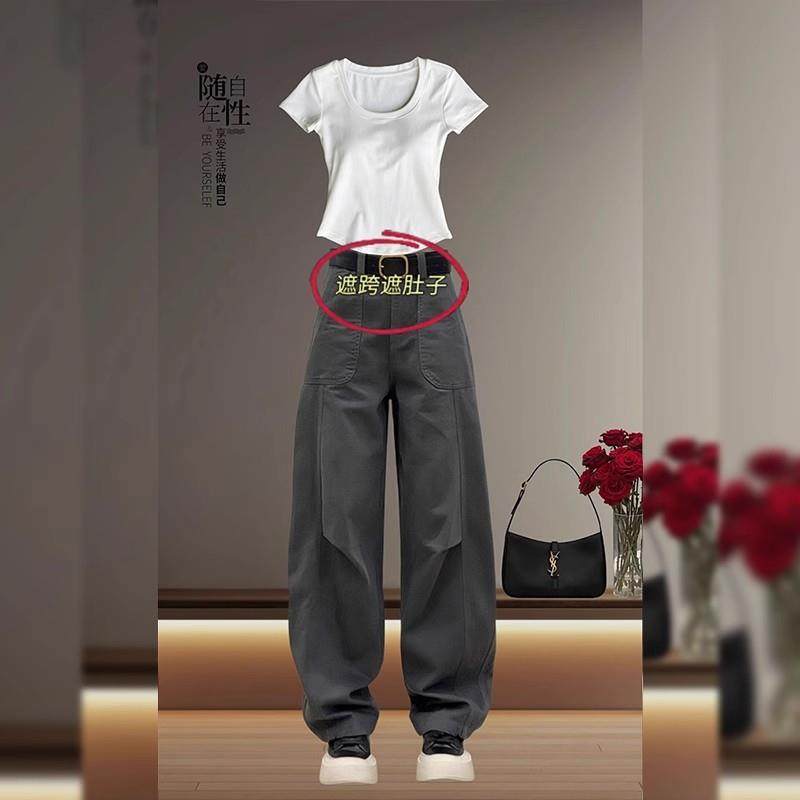 欧货工装牛仔裤女秋冬新款大码梨形身材小个子宽松显瘦弯刀阔腿裤,女装/女士精品,牛仔裤,淘宝优惠券,粉丝福利购,淘宝优惠卷