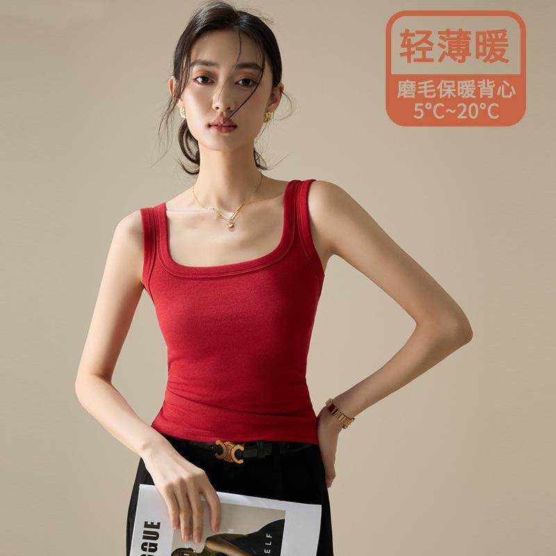 磨毛螺纹辣妹吊带背心女春秋安可拉红内搭外穿无袖遮副乳保暖上衣,女装/女士精品,背心吊带,淘宝优惠券,粉丝福利购,淘宝优惠卷
