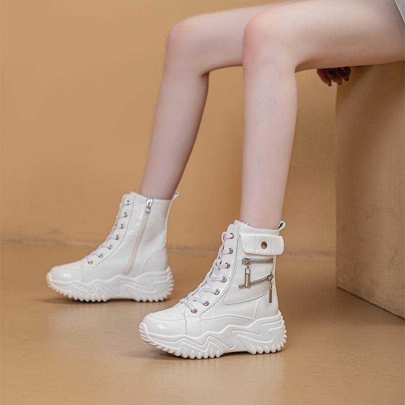 2025秋季新款内增高厚底高帮鞋休闲坡跟学生鞋时尚细带棉鞋女鞋,女鞋,棉鞋,淘宝优惠券,粉丝福利购,淘宝优惠卷