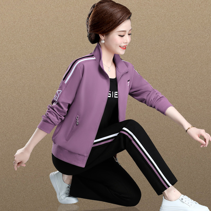 中老年妈妈秋装休闲运动套装