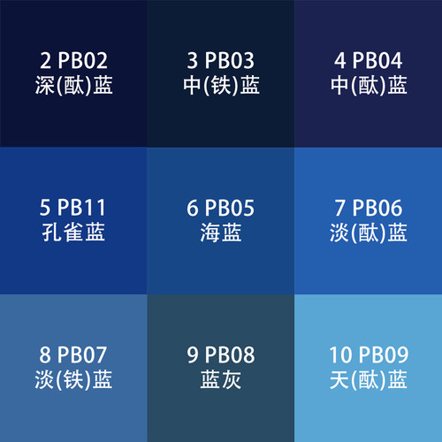 国标GSB自动手喷漆PB02深酞蓝中铁蓝11孔雀蓝05海蓝08灰色金属漆