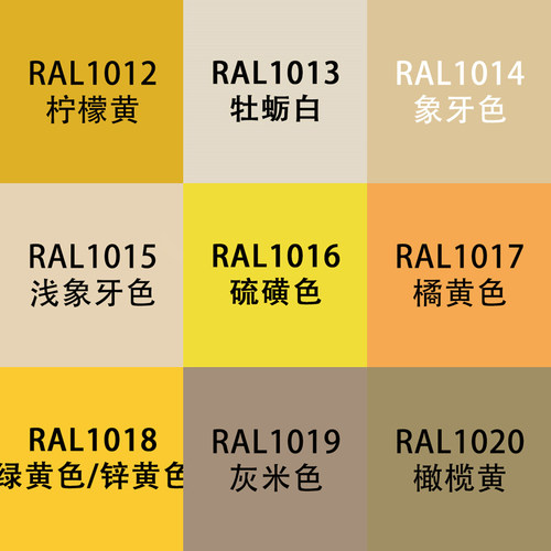 劳尔色RAL7035自动手喷漆ral1015象牙1018锌黄色牡蛎白设备金属漆