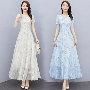 RM19941#波西米亚长裙到脚踝雪纺连衣裙2021新款夏超长海边度假沙滩裙