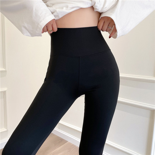 *Real shooting without price reduction ~ shark Leggings high waist tight Yoga Pants women's thin legs black outer Barbie pants