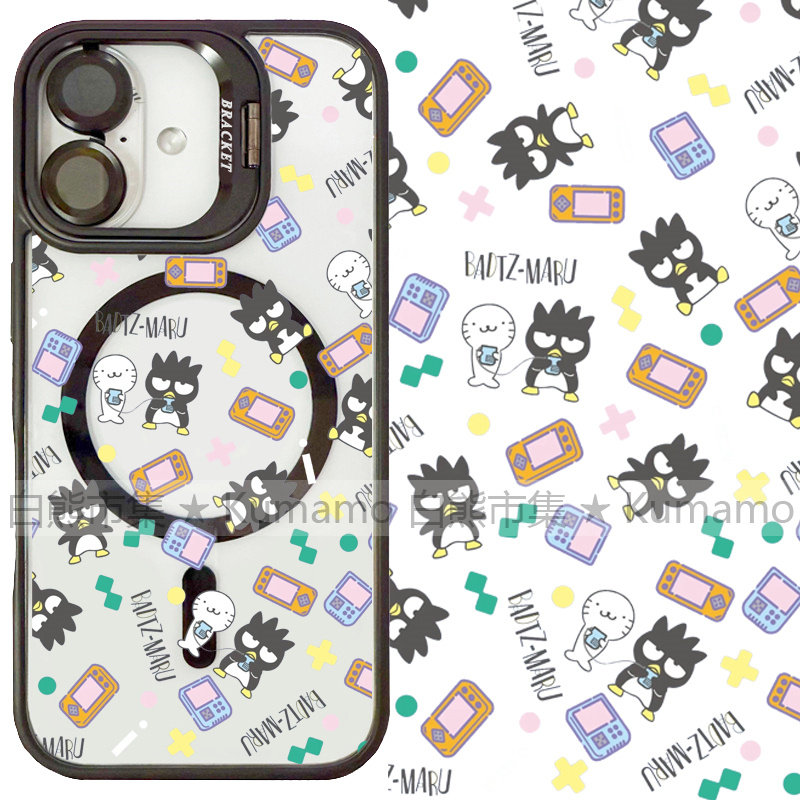 适用iphone17promax苹果17手机壳MagSafe磁吸16镜头支架15透明14酷企鹅25ultra游戏机13卡通16e可爱保护套12